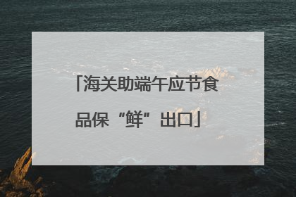 海关助端午应节食品保“鲜”出口