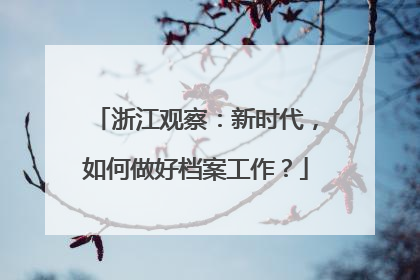 浙江观察：新时代，如何做好档案工作？