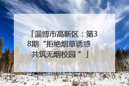 淄博市高新区：第38期“拒绝烟草诱惑 共筑无烟校园 ”