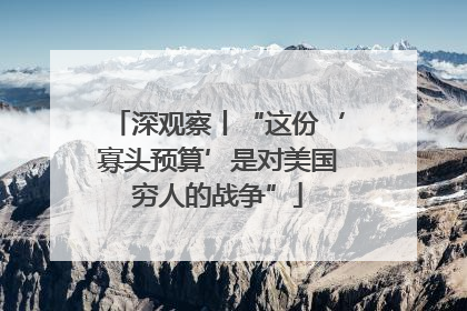 深观察丨“这份‘寡头预算’是对美国穷人的战争”