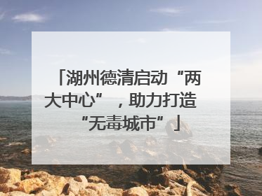湖州德清启动“两大中心”，助力打造“无毒城市”