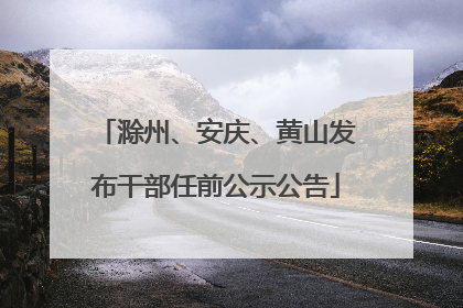 滁州、安庆、黄山发布干部任前公示公告