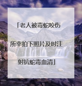 老人被毒蛇咬伤 所幸拍下照片及时注射抗蛇毒血清