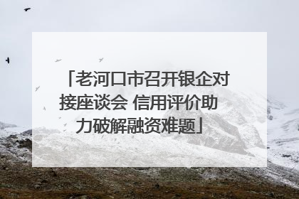 老河口市召开银企对接座谈会 信用评价助力破解融资难题