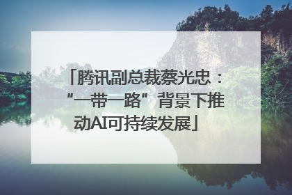 腾讯副总裁蔡光忠：“一带一路”背景下推动AI可持续发展