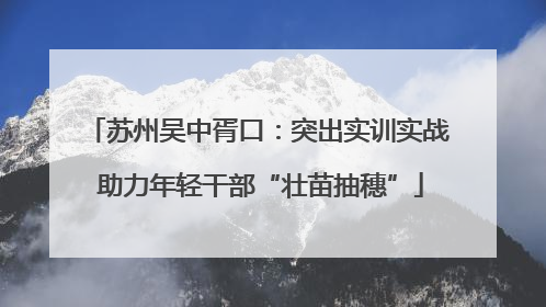 苏州吴中胥口：突出实训实战 助力年轻干部“壮苗抽穗”