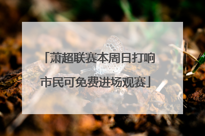 萧超联赛本周日打响 市民可免费进场观赛