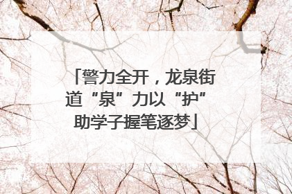 警力全开，龙泉街道“泉”力以“护”助学子握笔逐梦