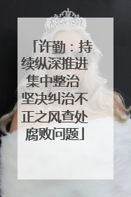 许勤：持续纵深推进集中整治 坚决纠治不正之风查处腐败问题