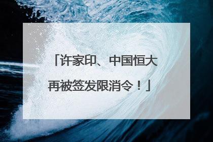 许家印、中国恒大再被签发限消令！