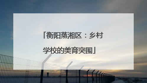 衡阳蒸湘区：乡村学校的美育突围