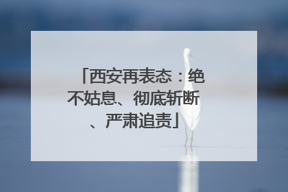 西安再表态：绝不姑息、彻底斩断、严肃追责