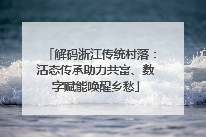 解码浙江传统村落：活态传承助力共富、数字赋能唤醒乡愁