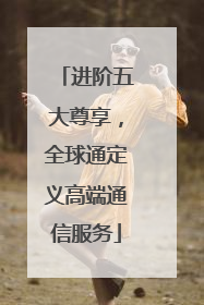 进阶五大尊享，全球通定义高端通信服务