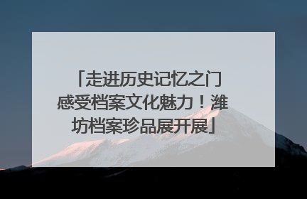 走进历史记忆之门 感受档案文化魅力！潍坊档案珍品展开展