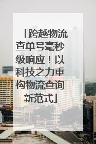 跨越物流查单号毫秒级响应！以科技之力重构物流查询新范式