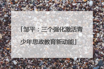 邹平：三个强化激活青少年思政教育新动能