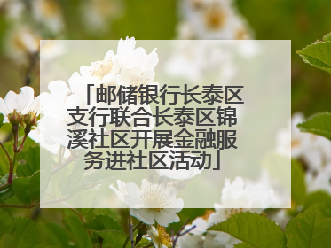 邮储银行长泰区支行联合长泰区锦溪社区开展金融服务进社区活动
