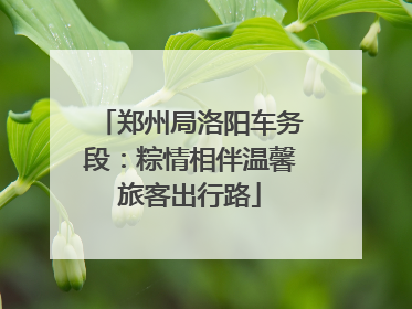 郑州局洛阳车务段：粽情相伴温馨旅客出行路