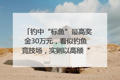 钓中“标鱼”最高奖金30万元，看似钓鱼竞技场，实则以高额“回报”作“饵”……｜今晚九点半