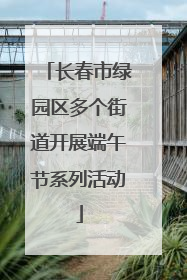 长春市绿园区多个街道开展端午节系列活动