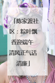 陈家渡社区：粽叶飘香迎端午 清风正气话清廉