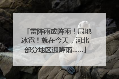 雷阵雨或阵雨！局地冰雹！就在今天，河北部分地区迎降雨……