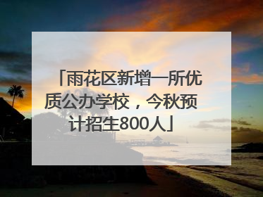 雨花区新增一所优质公办学校，今秋预计招生800人
