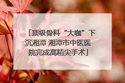 顶级骨科“大咖”下沉湘潭 湘潭市中医医院完成高精尖手术