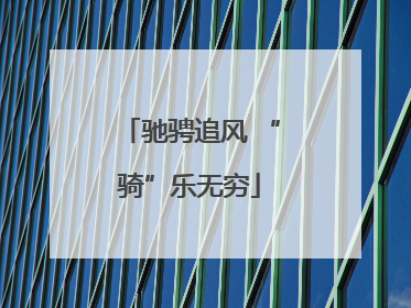 驰骋追风 “骑”乐无穷