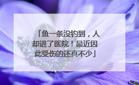 鱼一条没钓到，人却进了医院！最近因此受伤的还真不少