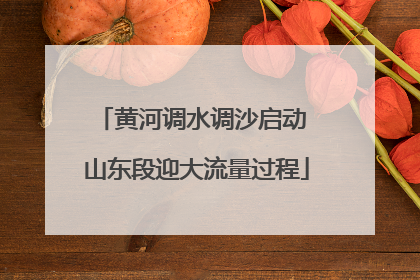 黄河调水调沙启动 山东段迎大流量过程