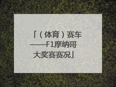 （体育）赛车——F1摩纳哥大奖赛赛况