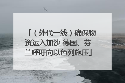 （外代一线）确保物资运入加沙 德国、芬兰呼吁向以色列施压