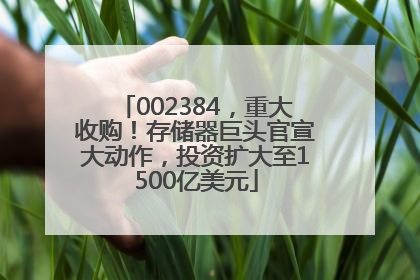 002384，重大收购！存储器巨头官宣大动作，投资扩大至1500亿美元
