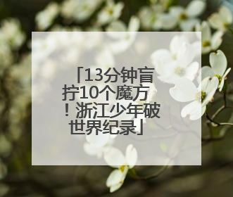 13分钟盲拧10个魔方！浙江少年破世界纪录
