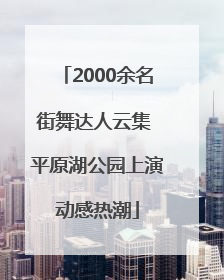 2000余名街舞达人云集 平原湖公园上演动感热潮