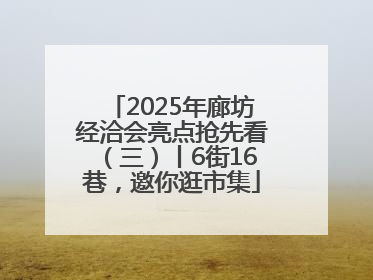 2025年廊坊经洽会亮点抢先看（三）丨6街16巷，邀你逛市集