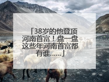 38岁的他登顶河南首富！盘一盘这些年河南首富都有谁……