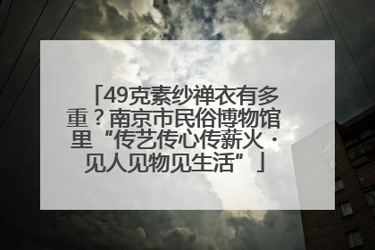 49克素纱禅衣有多重？南京市民俗博物馆里“传艺传心传薪火・见人见物见生活”