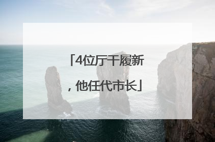 4位厅干履新，他任代市长