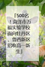 500名！菏泽市万福实验学校面向牡丹区、鲁西新区招收高一新生