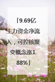 9.69亿主力资金净流入，可控核聚变概念涨1.88%