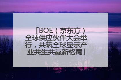 BOE（京东方）全球供应伙伴大会举行，共筑全球显示产业共生共赢新格局